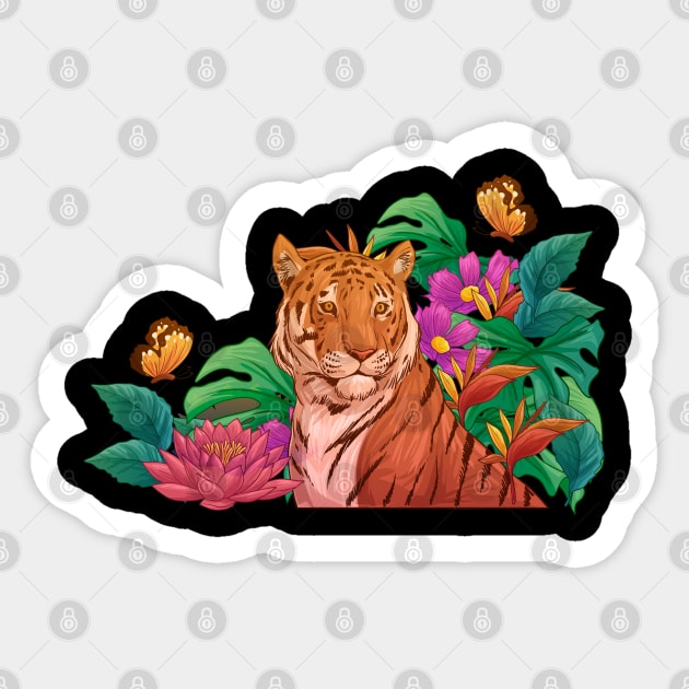 Watercolor tiger in wild Sticker by Dynamic Design